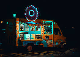 glowing food truck